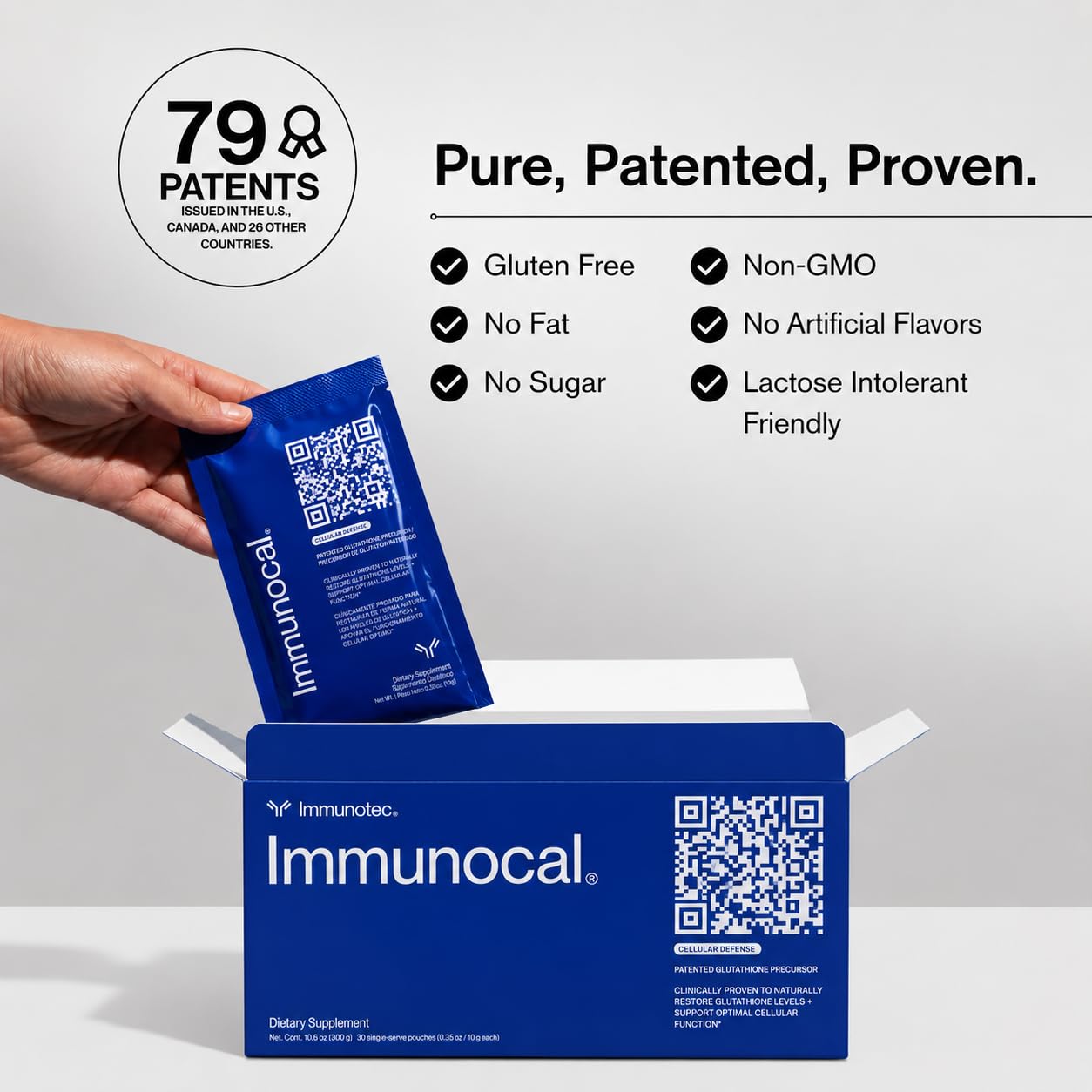 Immunocal cucharilla medidora con porción lista para mezclar, uso práctico