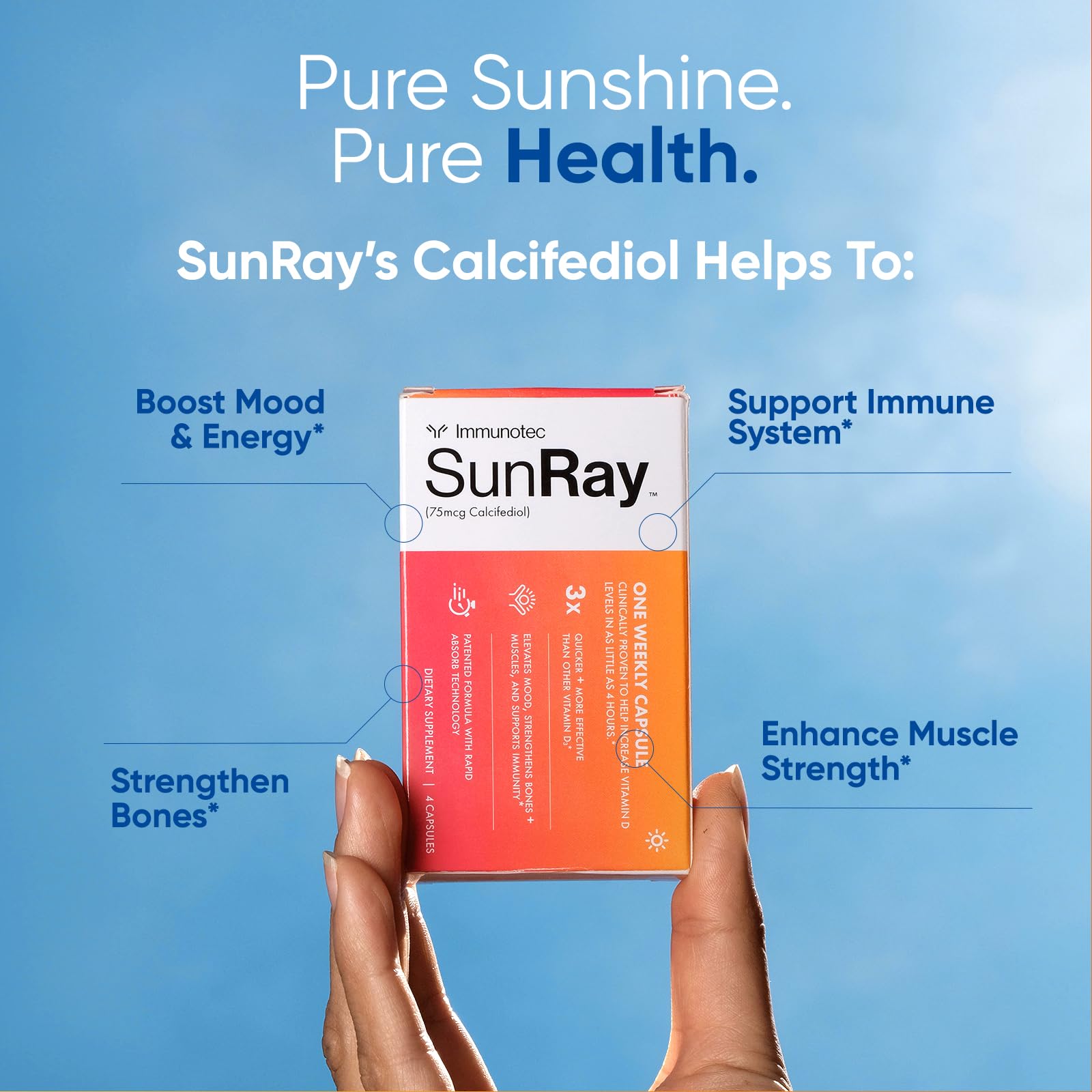 Immunotec Sunray cápsula en primer plano que revela textura y calidad superior