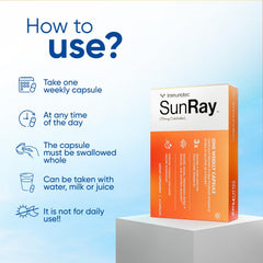 Immunotec Sunray cápsula en mano para ver tamaño y facilidad de ingestión