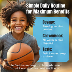 IMPACT etiqueta con lista de vitaminas A C B3 B12 zinc y omega-3