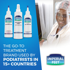 Imperial Feet etiqueta con información útil y beneficios del producto