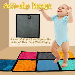 Inbeby tapetes en suelo creando circuito para equilibrio y juego