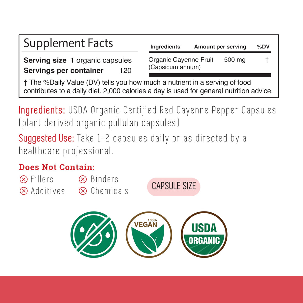 Inc as by Asiya Life textura del polvo de cayena orgánica, pureza visible