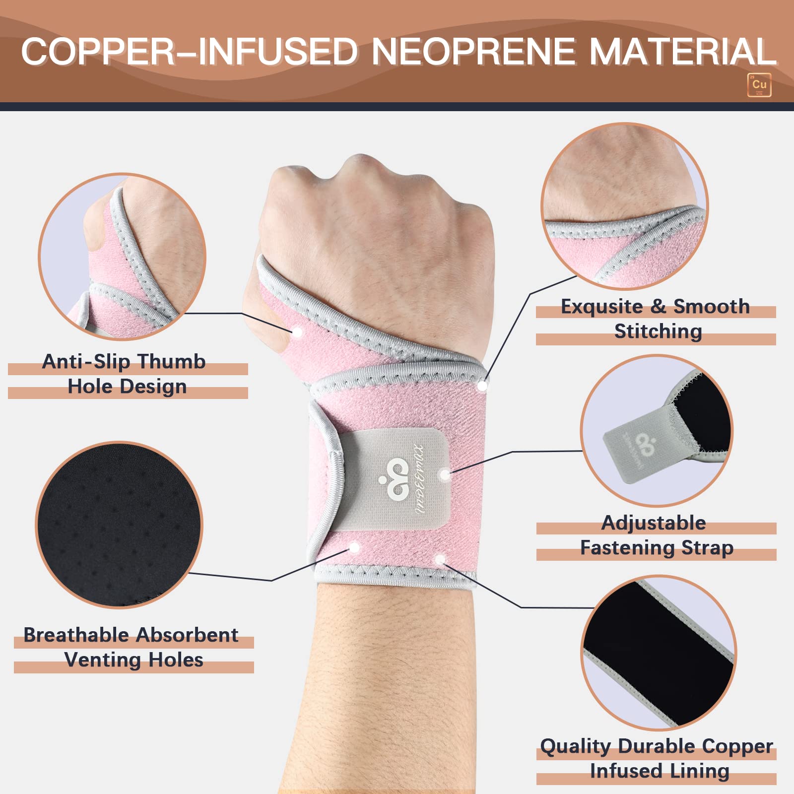INDEEMAX primer plano del tejido infusionado en cobre que mejora la transpiración