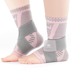 INDEEMAX tobillera frontal en embalaje mostrando color rosa plata y ajuste
