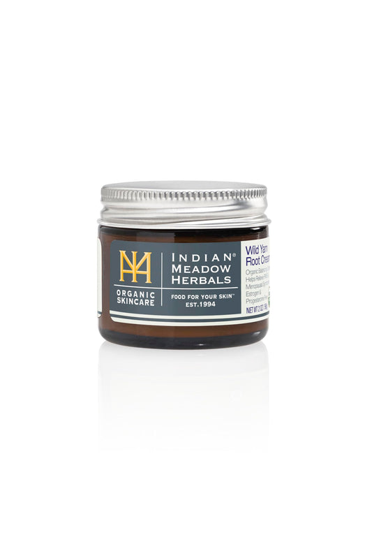 Indian Meadow Herbals frasco frontal mostrando embalaje orgánico y confianza