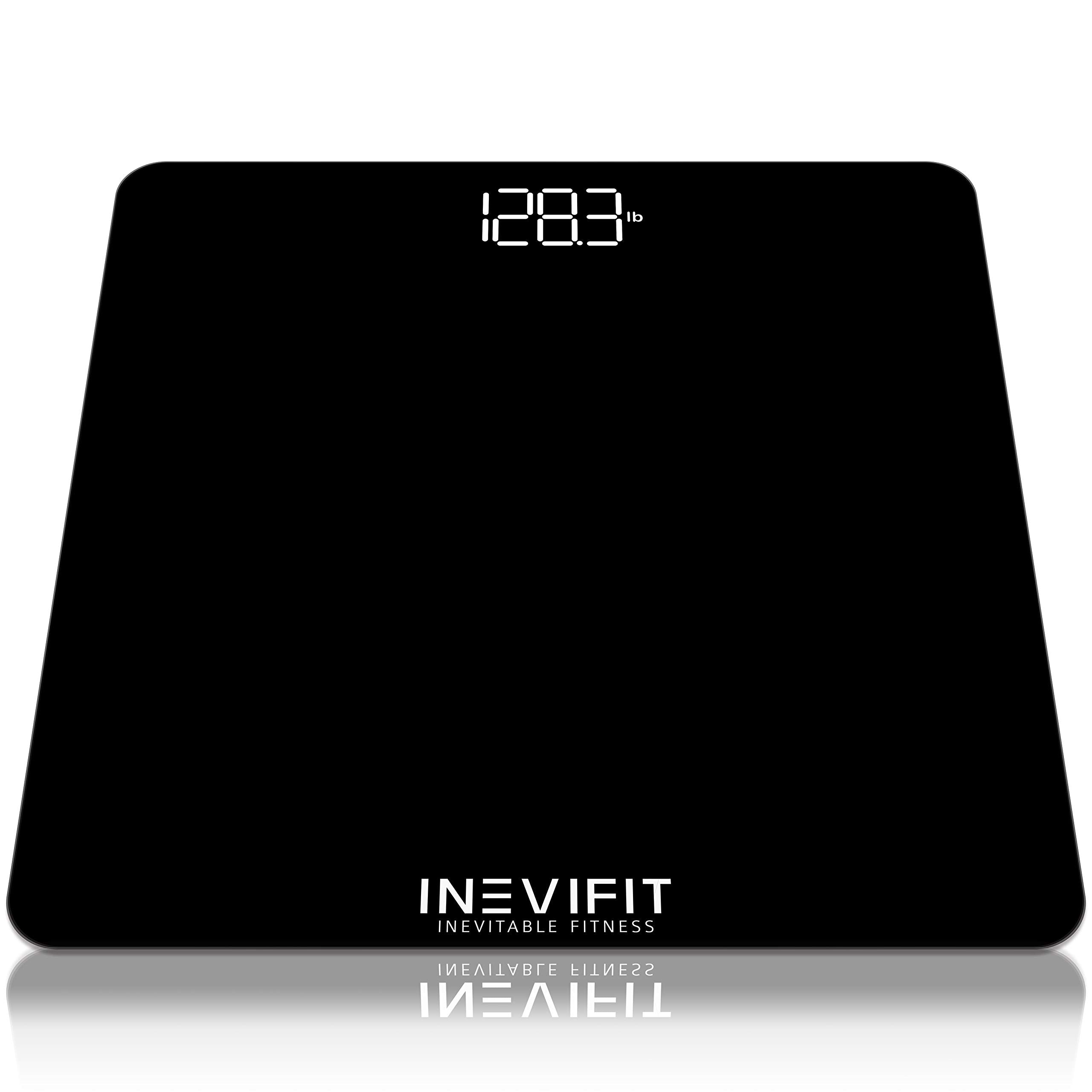 INEVIFIT báscula frontal mostrando diseño elegante y lectura clara