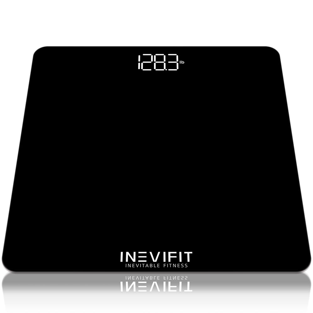 INEVIFIT báscula frontal mostrando diseño elegante y lectura clara