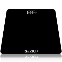 INEVIFIT báscula frontal mostrando diseño elegante y lectura clara