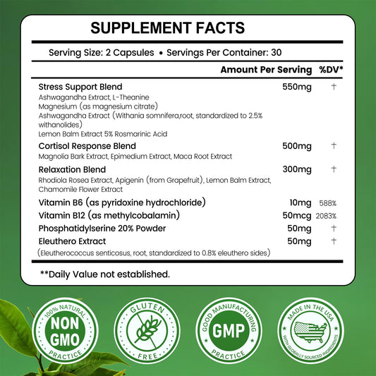 inGreens Cortisol con ashwagandha y L-teanina para calma sostenida
