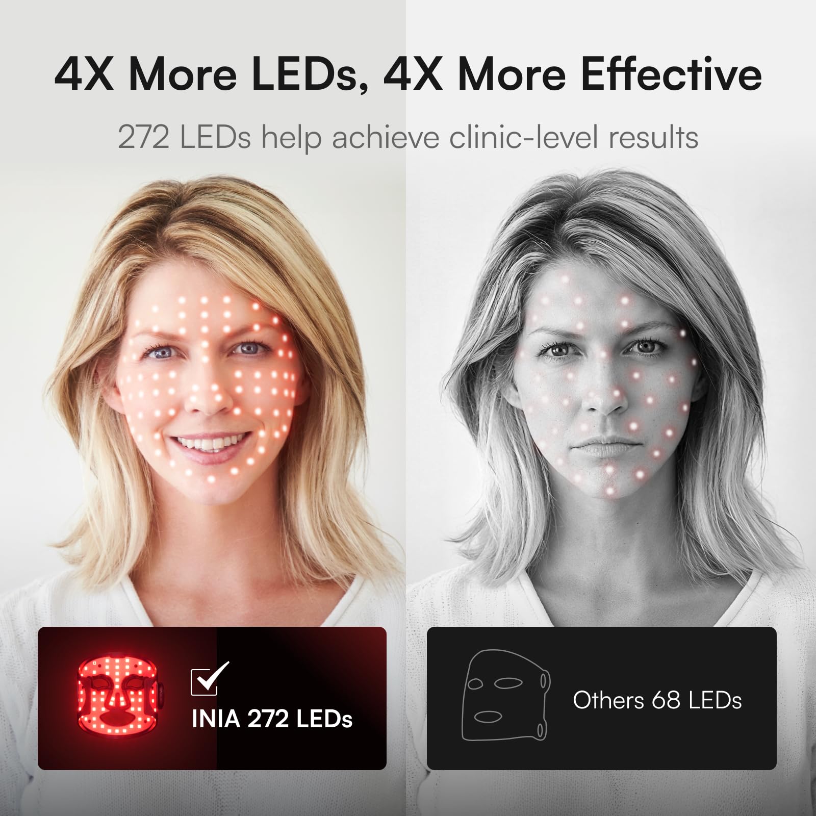 INIA GLOW textura de silicona suave para confort y fácil limpieza