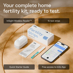Inito etiqueta del envase con información de hormonas y beneficios