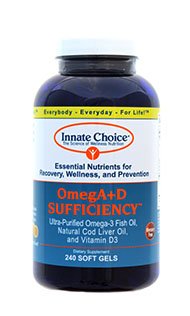 Innate Choice frasco frontal mostrando 240 cápsulas y beneficio de pureza