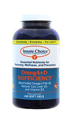Innate Choice frasco frontal mostrando 240 cápsulas y beneficio de pureza