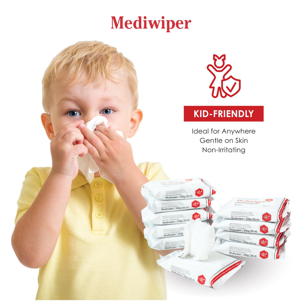 Innerest Mediwiper limpiando superficie de mesa sin dejar residuos