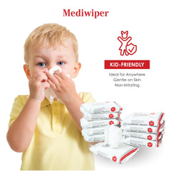 Innerest Mediwiper limpiando superficie de mesa sin dejar residuos