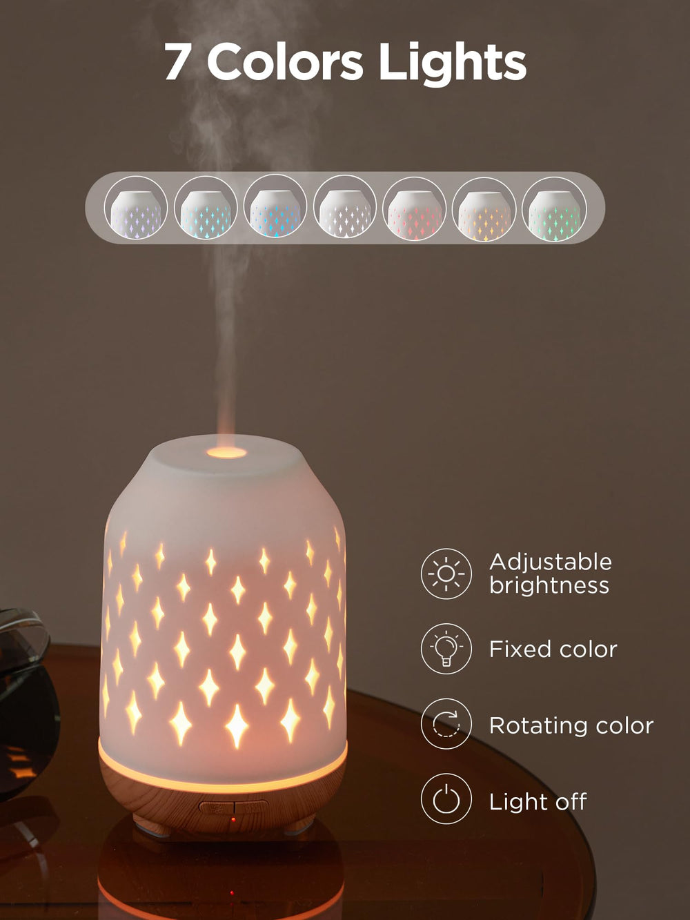 InnoGear con luz nocturna creando ambiente relajante y romántico