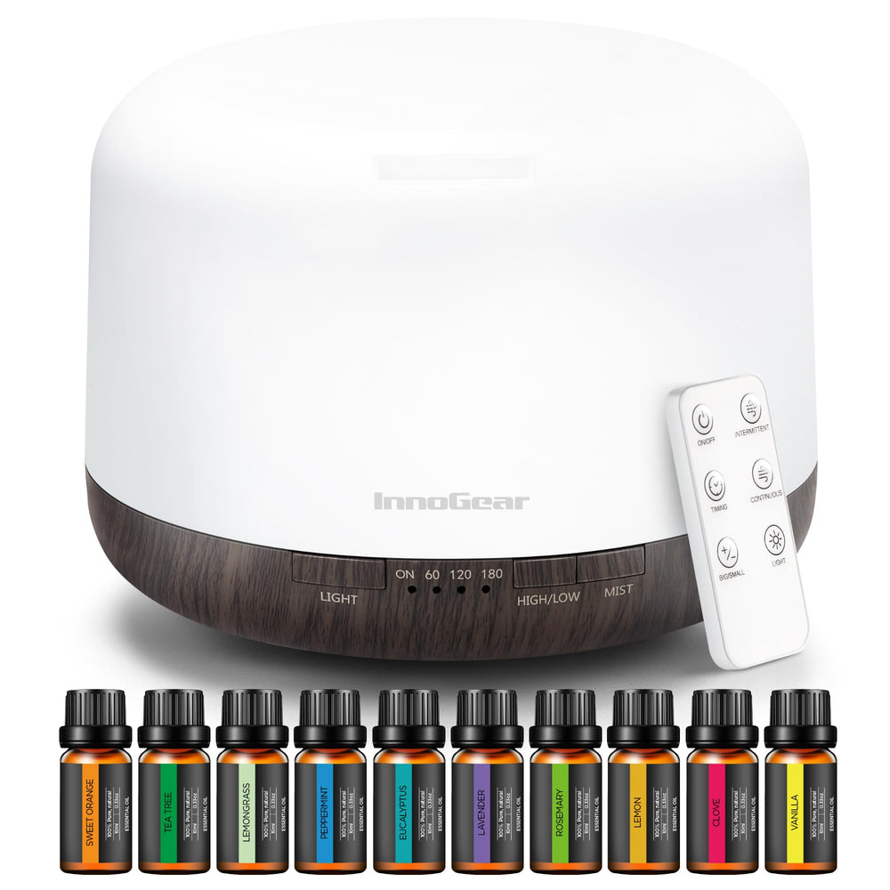 InnoGear difusor frontal mostrando diseño marrón y control fácil