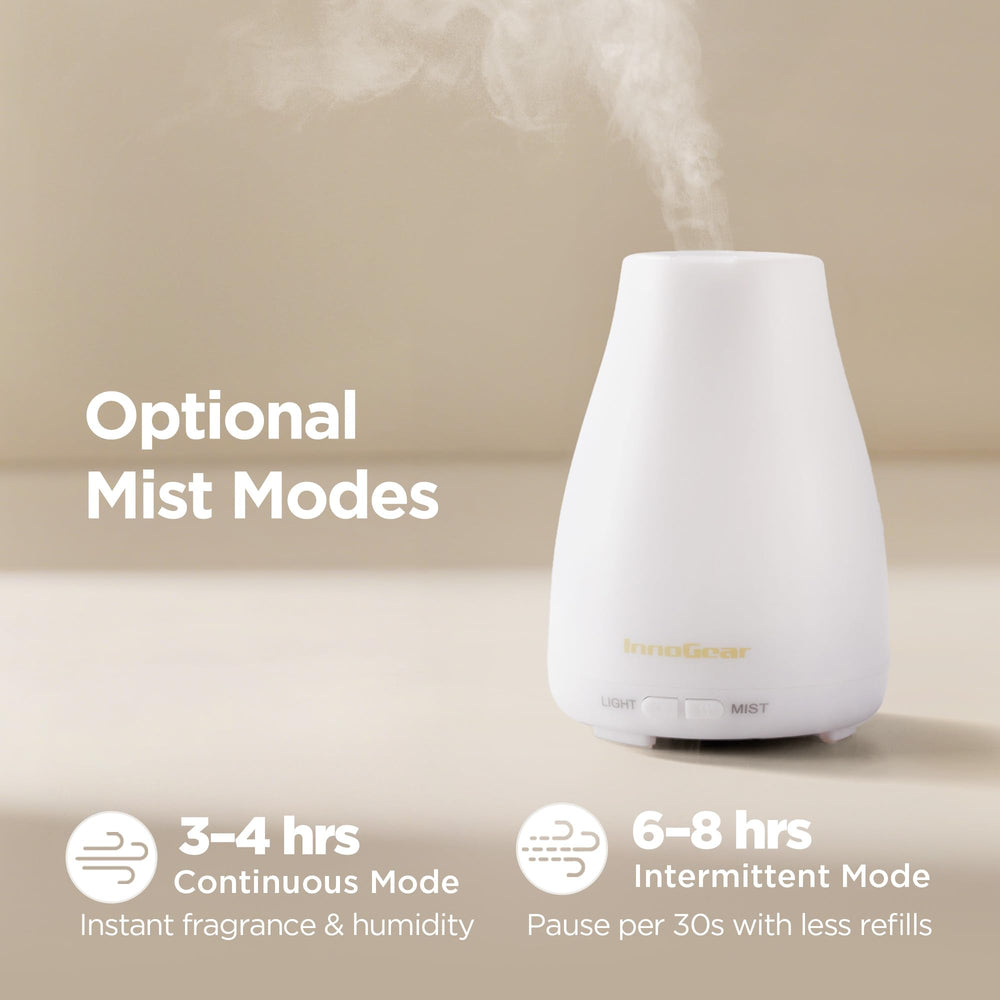 InnoGear difusor emitiendo niebla fina demostrando dispersión efectiva de aroma