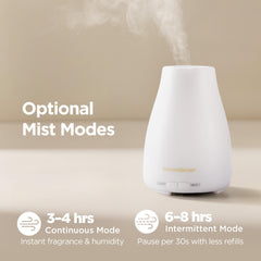 InnoGear difusor emitiendo niebla fina demostrando dispersión efectiva de aroma