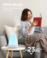 InnoGear difusor en uso en dormitorio, silencio y relajación nocturna