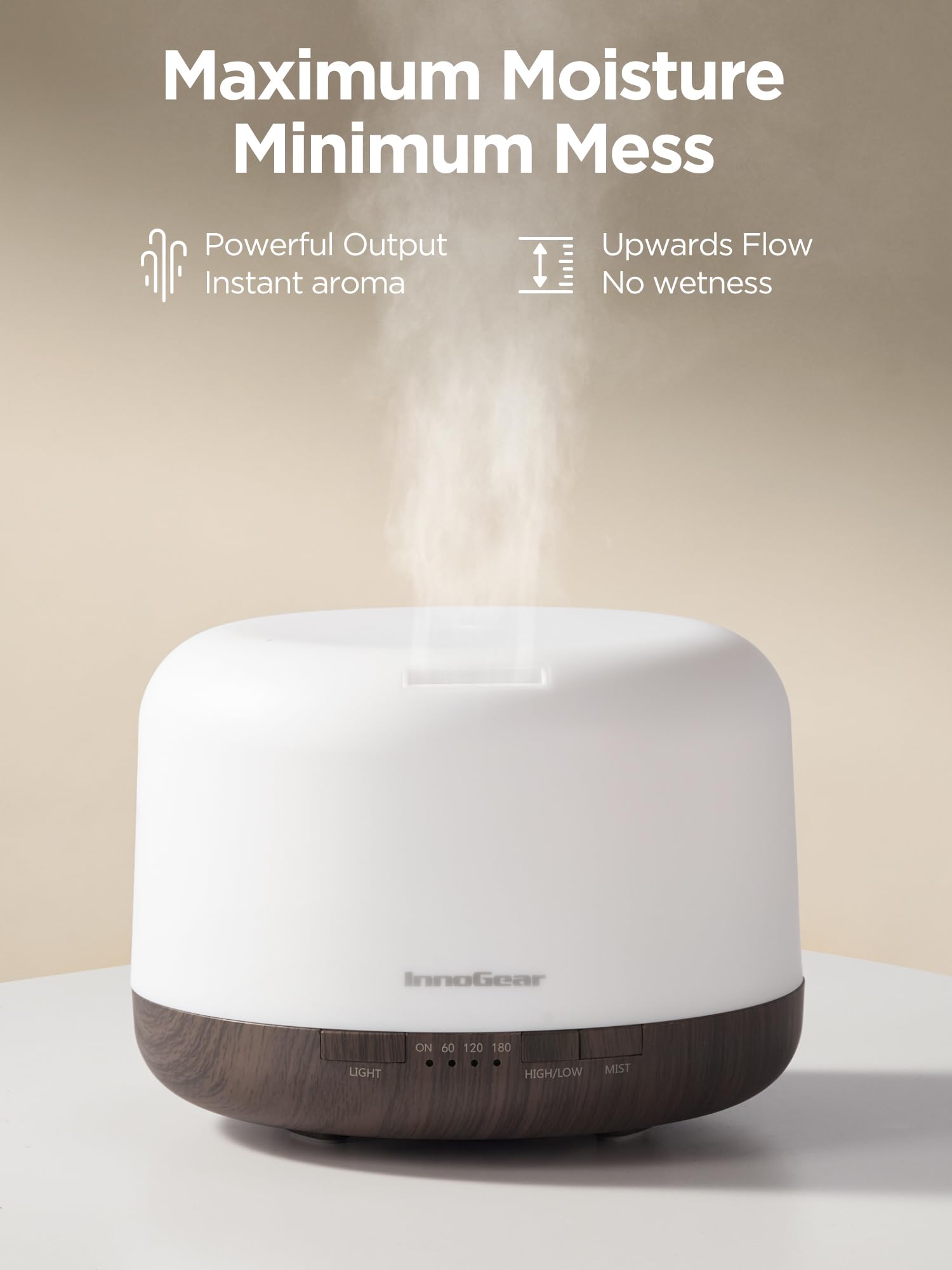 InnoGear niebla ascendente demostrando cobertura eficiente del aire