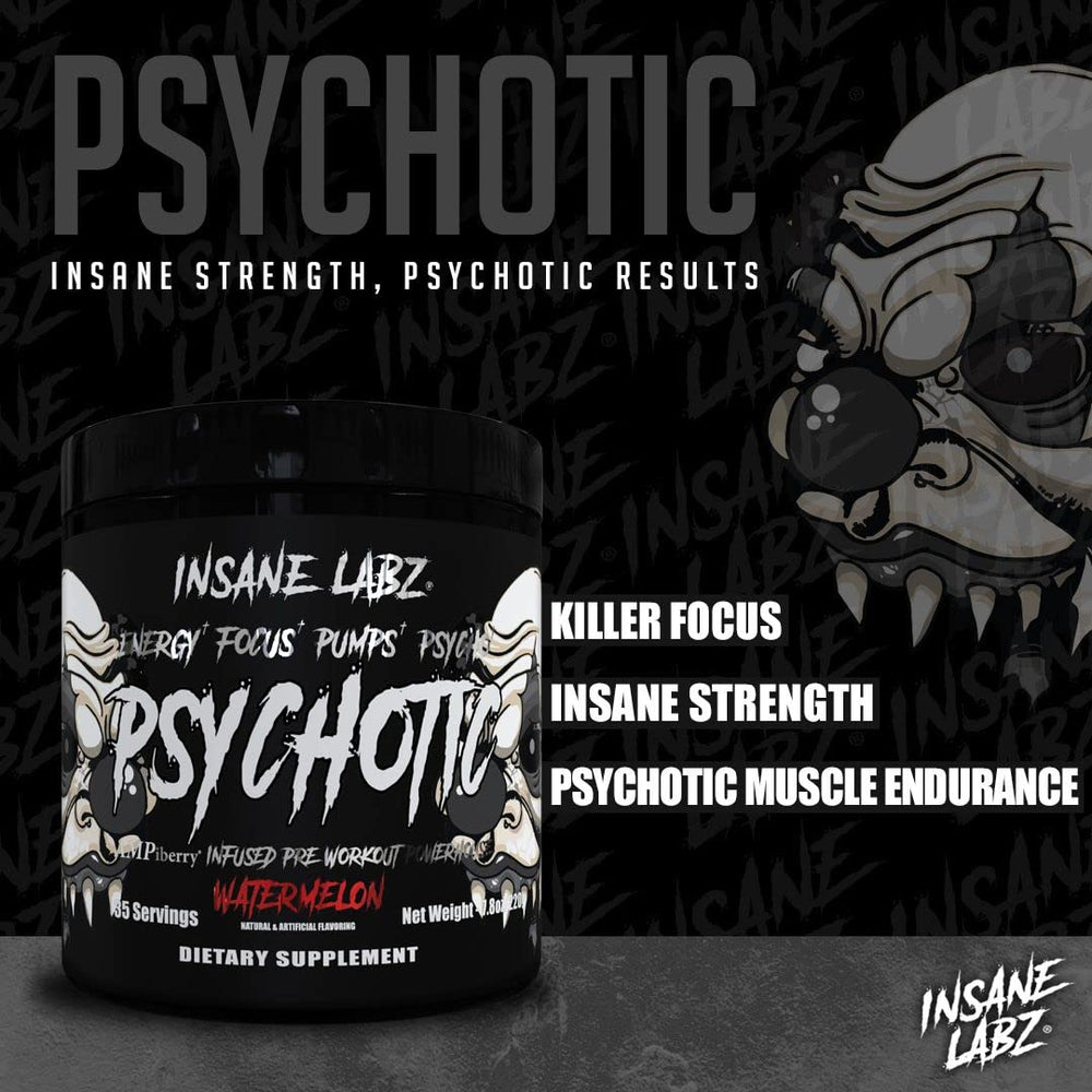 Insane Labz etiqueta con ingredientes clave para enfoque y resistencia