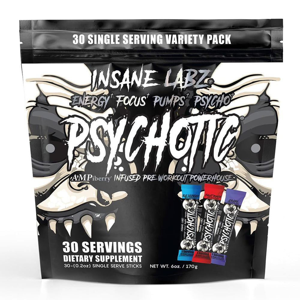 Insane Labz frasco Psychotic Black vista frontal con etiqueta clara