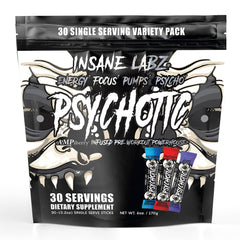 Insane Labz frasco Psychotic Black vista frontal con etiqueta clara