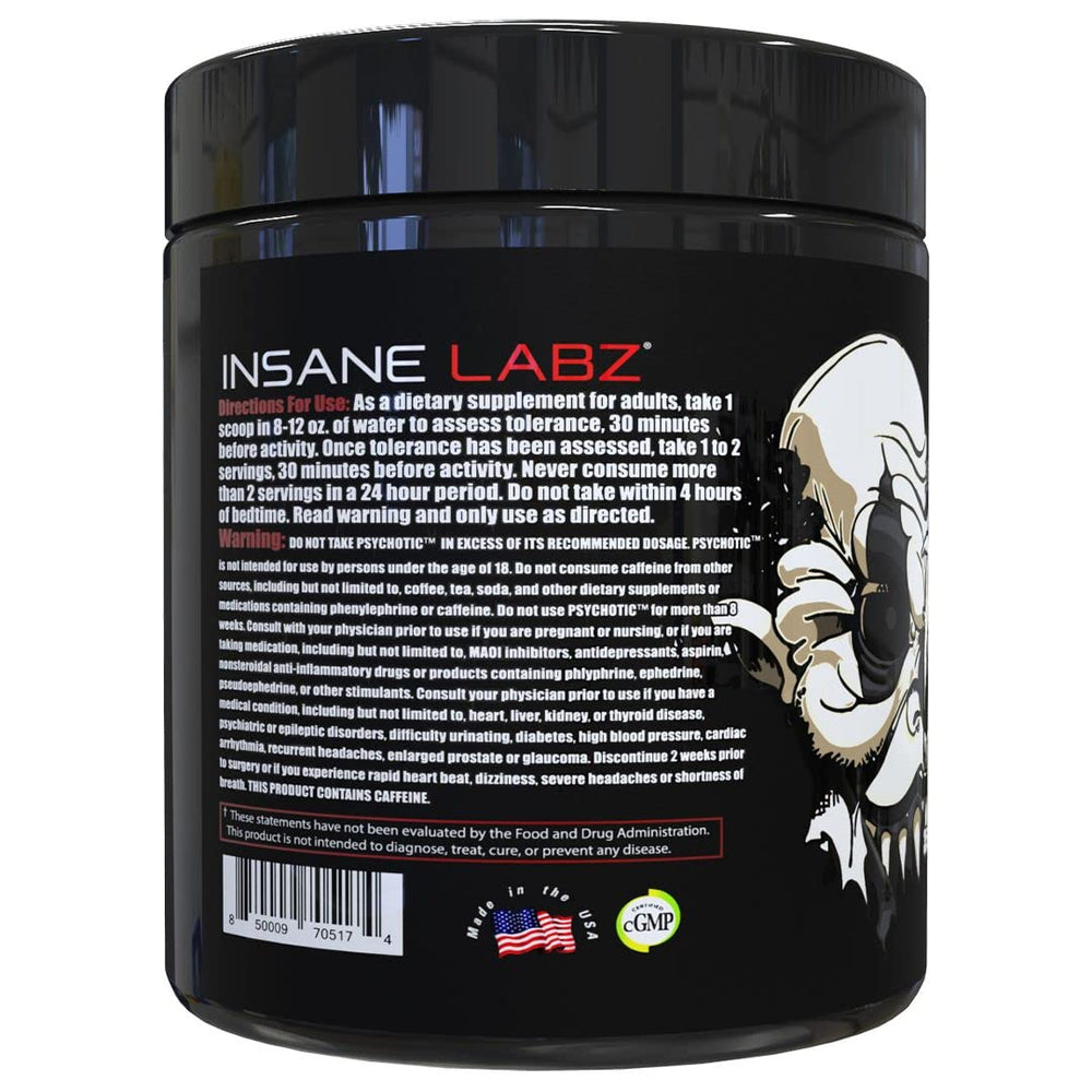 Insane Labz polvo granulado en primer plano mostrando mezcla fina y solubilidad