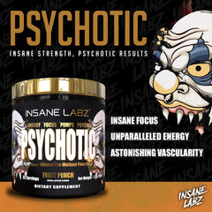 Insane Labz etiqueta nutricional Psychotic Gold detalle de ingredientes y beneficios