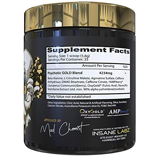 Vaso con mezcla Cherry Bomb de Insane Labz Psychotic Gold que ilustra fácil disolución y sabor