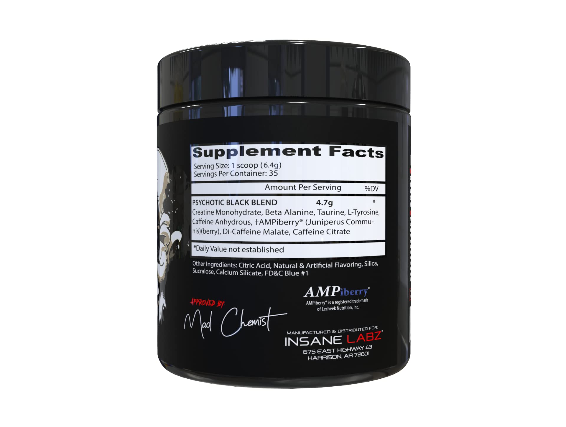 Insane Labz bebida preparada en vaso lista para entrenar con energía sostenida