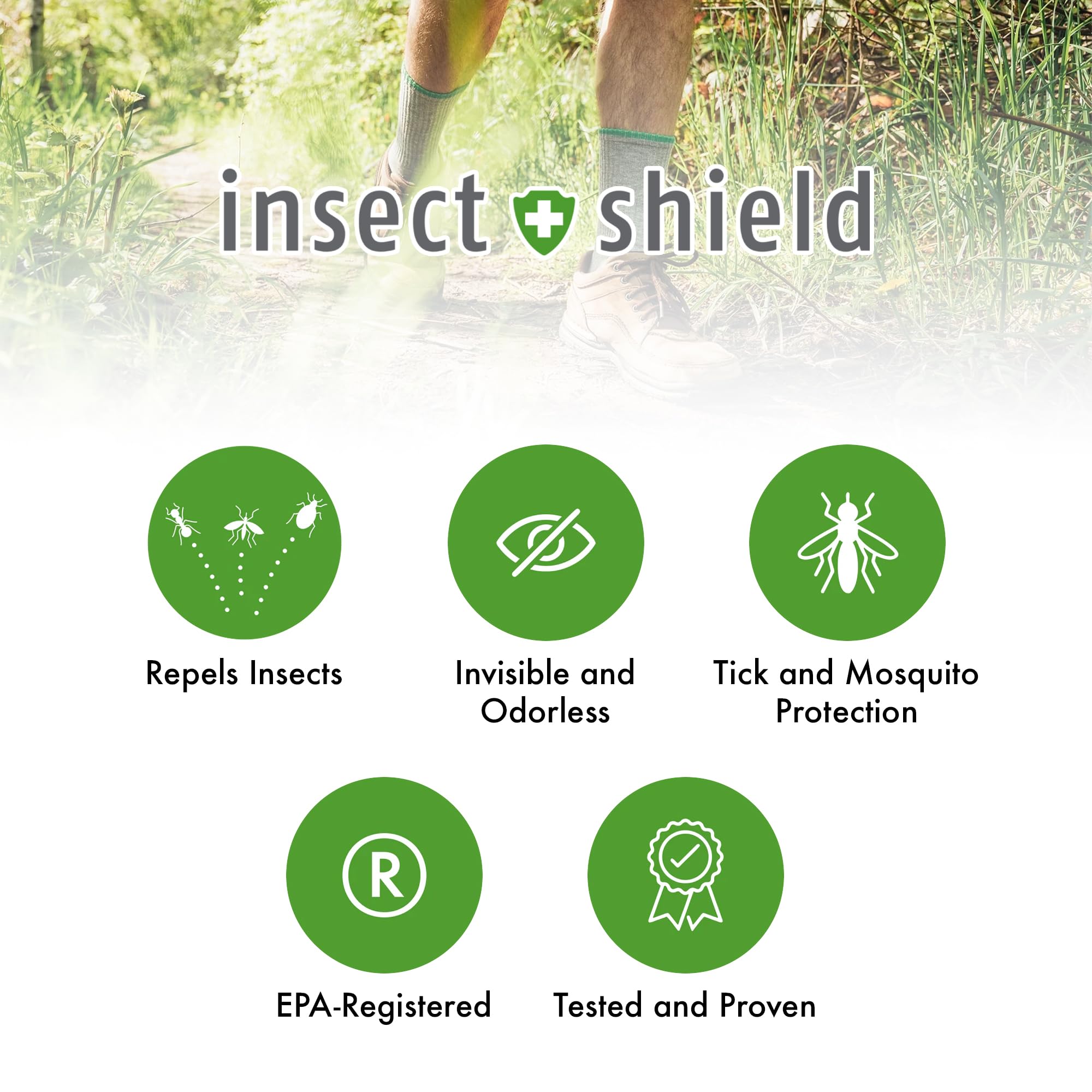 Insect Shield embalaje abierto con lata y manual para uso correcto