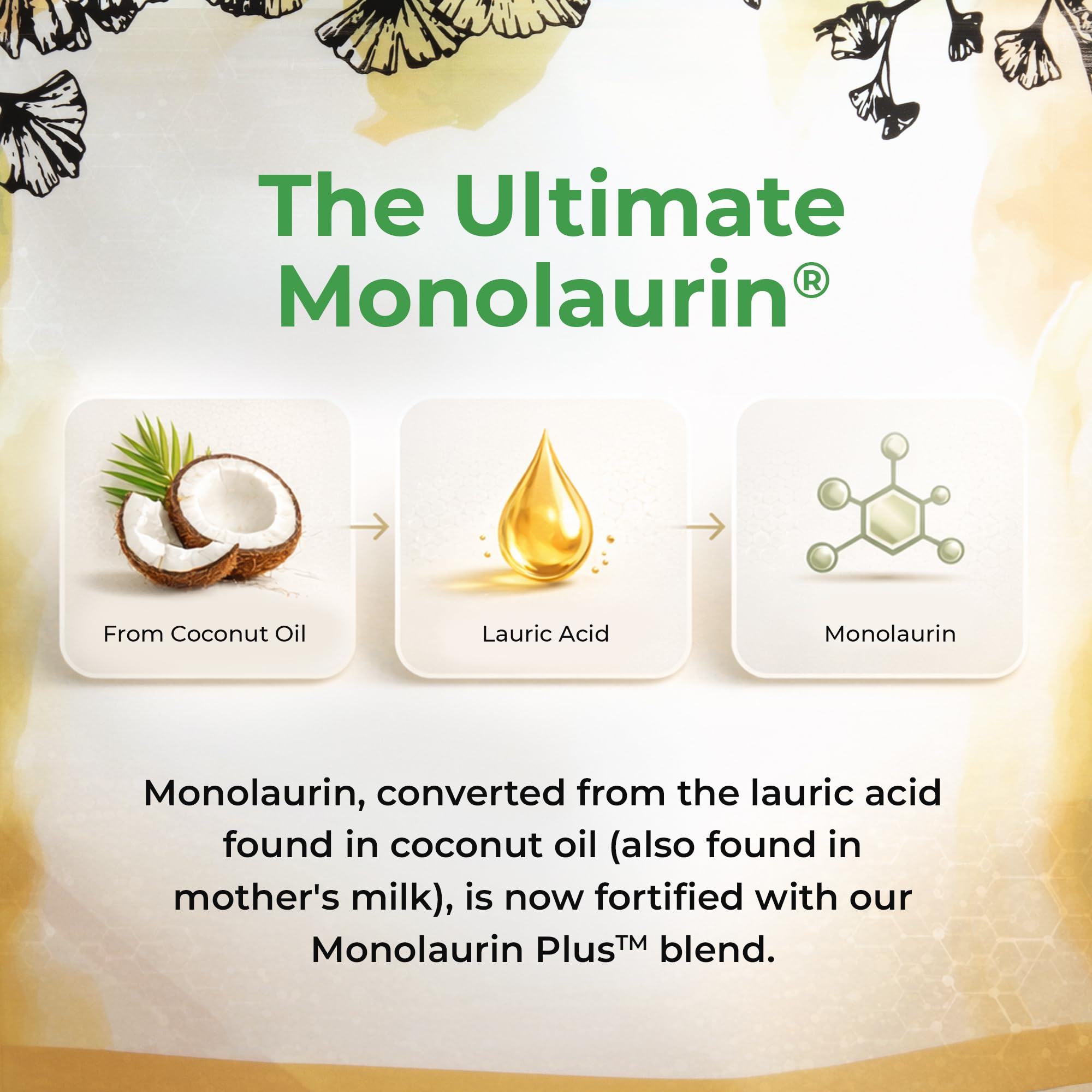 Inspired Nutrition etiqueta de UltraLaurin con ingredientes y calidad EEUU