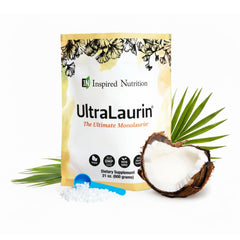 Inspired Nutrition empaque frontal de UltraLaurin, presentación clara y beneficios