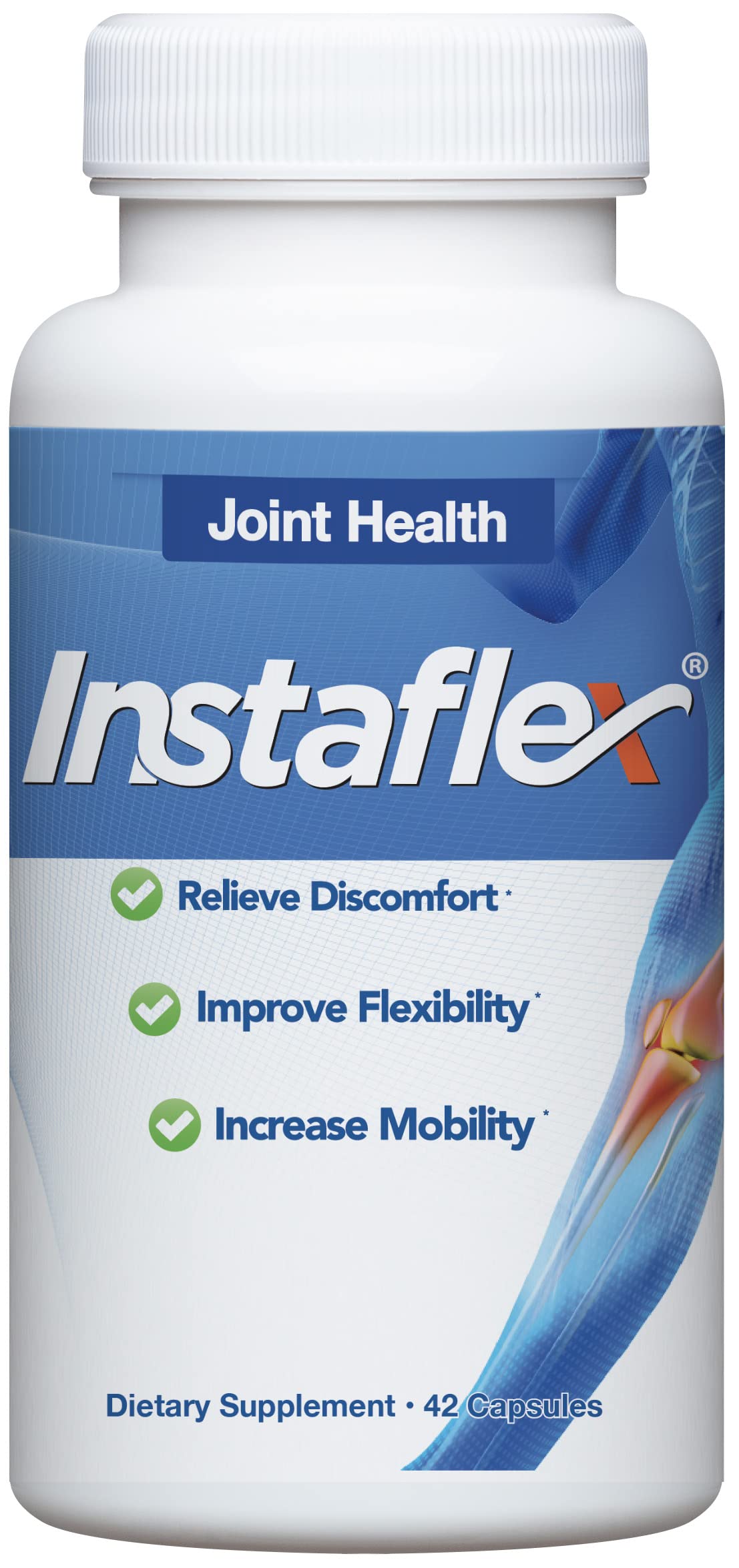 Instaflex frente del envase mostrando el diseño y beneficio para movilidad