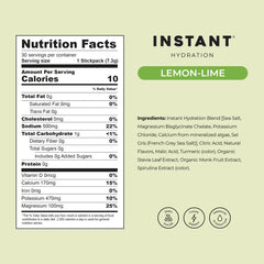 Instant Hydration bebida lemon-lime en vaso, rehidratación refrescante inmediata