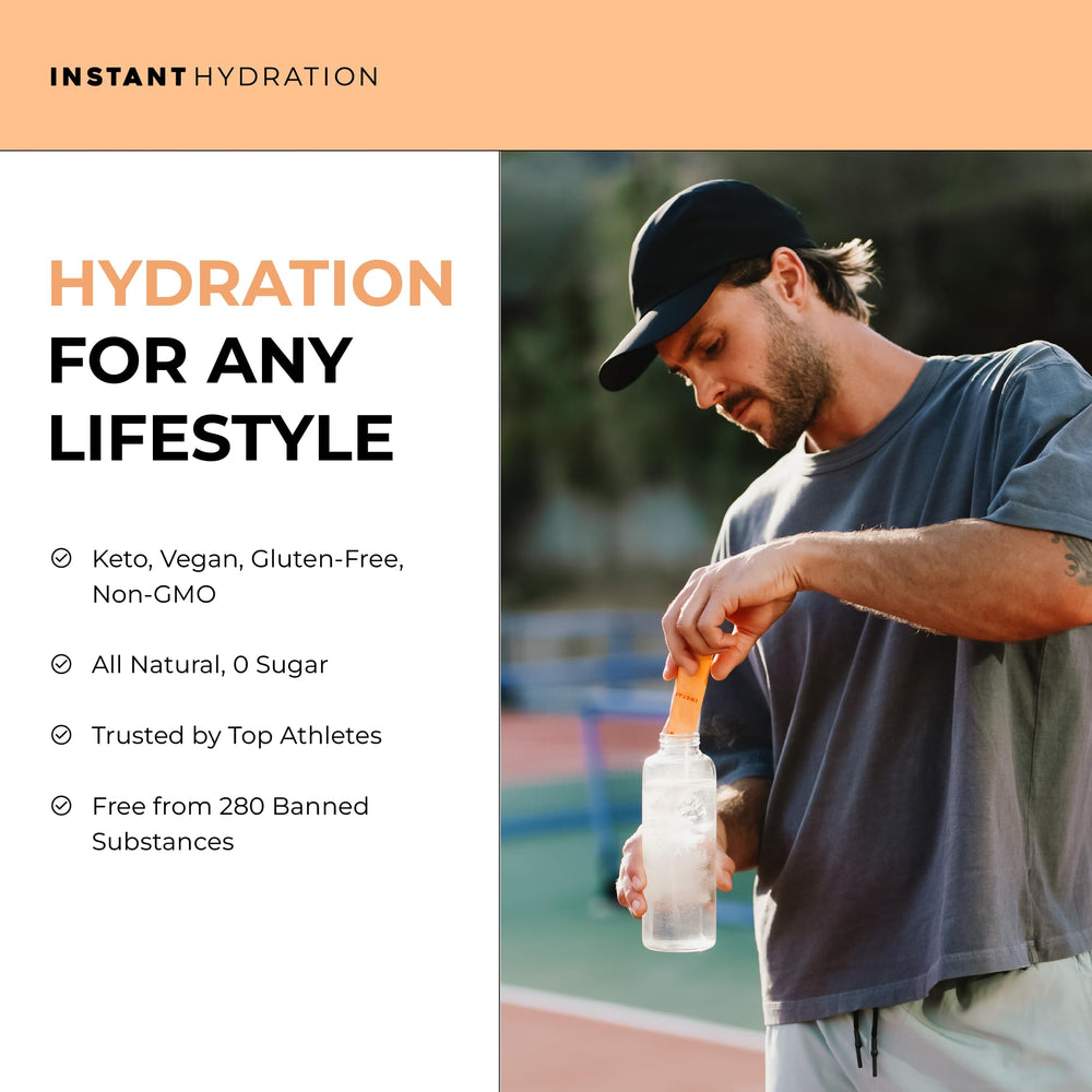 Instant Hydration caja de 30 sticks, formato práctico para viajes