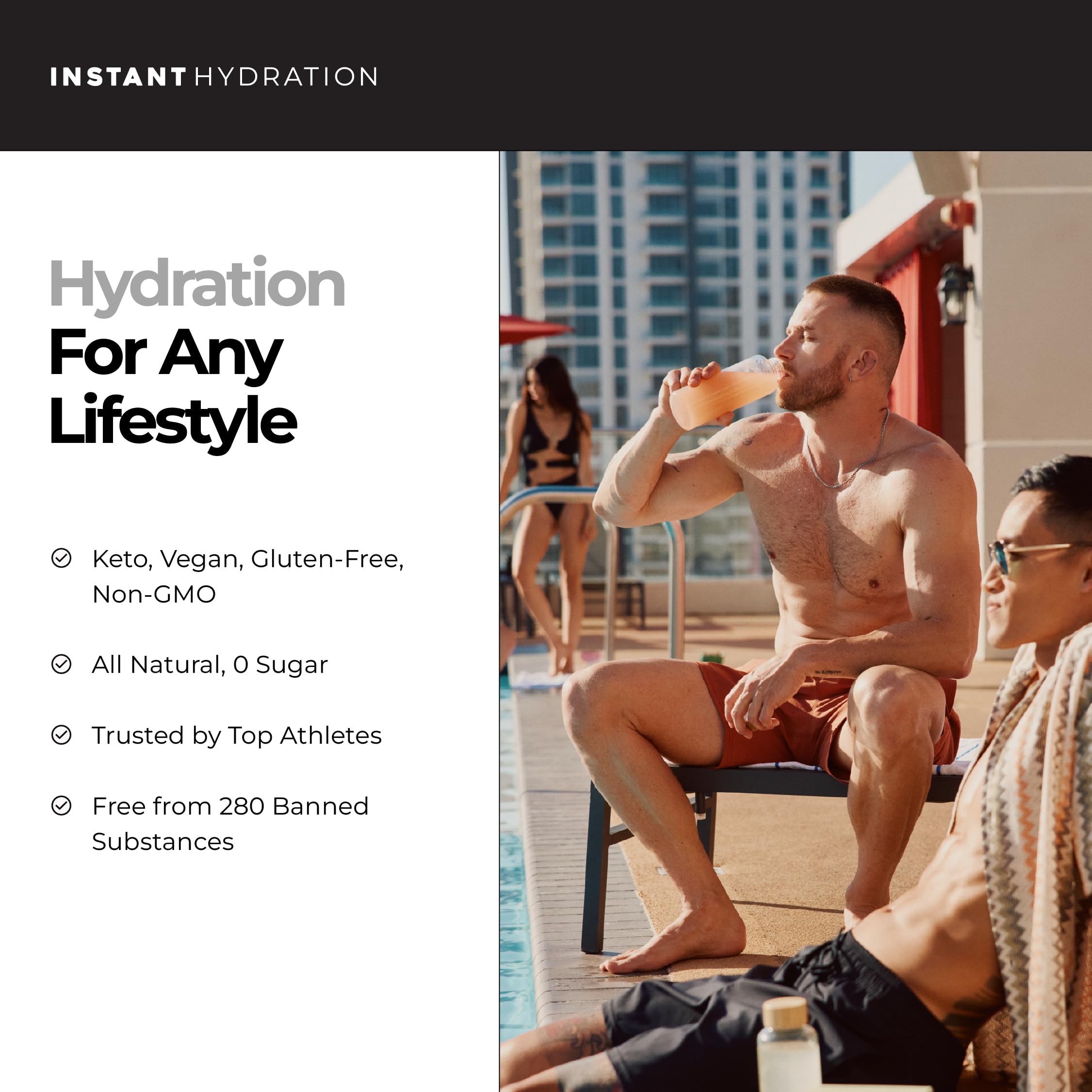 Instant Hydration en mochila de viaje práctico para hidratación