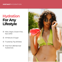 Instant Hydration etiqueta de ingredientes mostrando perfil de electrolitos y transparencia