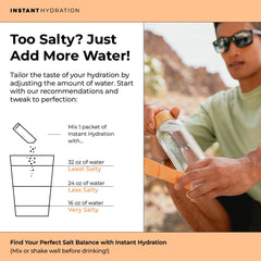 Instant Hydration etiqueta con lista de ingredientes clara para dietas