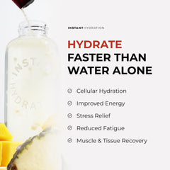 Instant Hydration etiqueta nutricional visible mostrando 1220 mg electrolitos