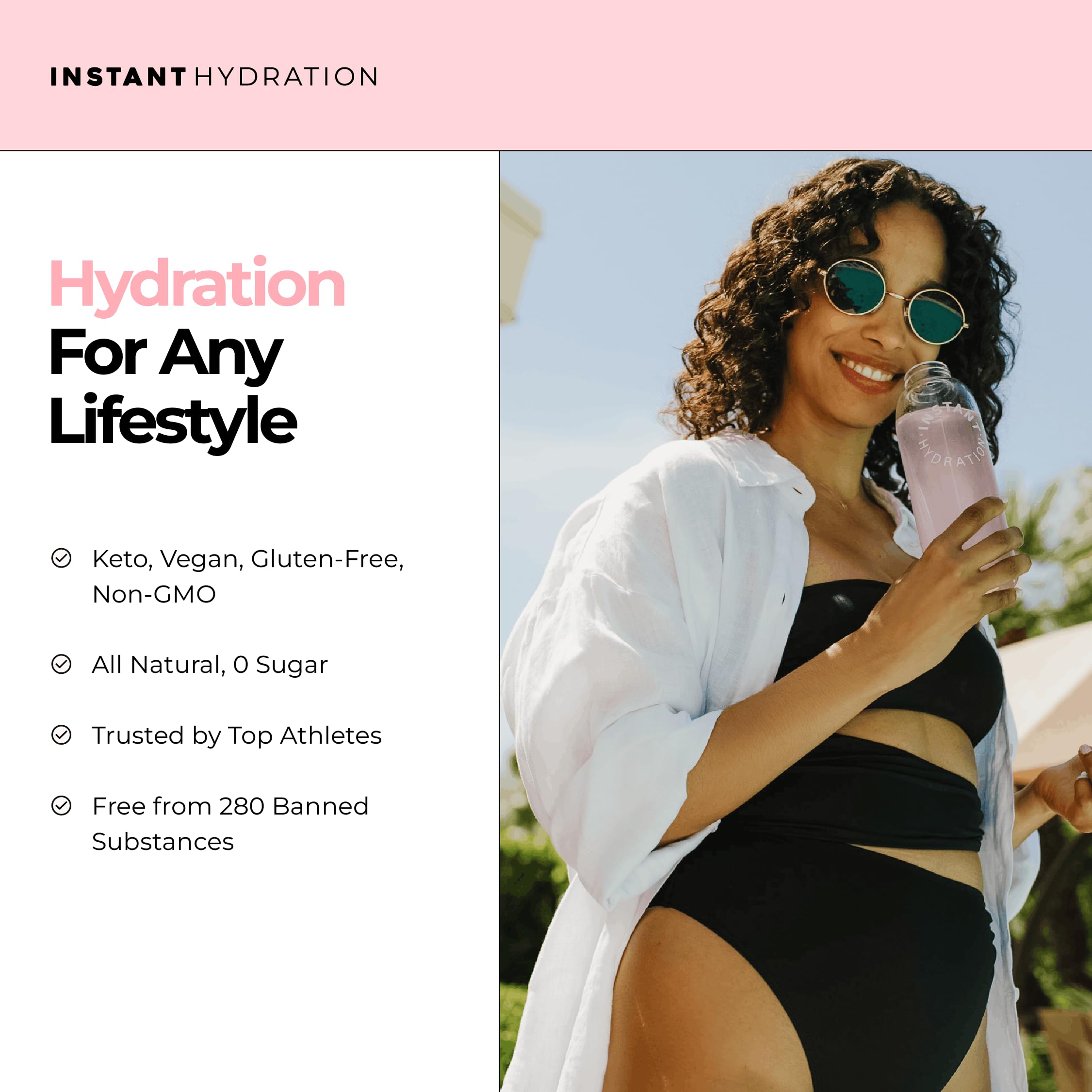 Instant Hydration close-up sel gris e ingredientes, minerales traza añadidos