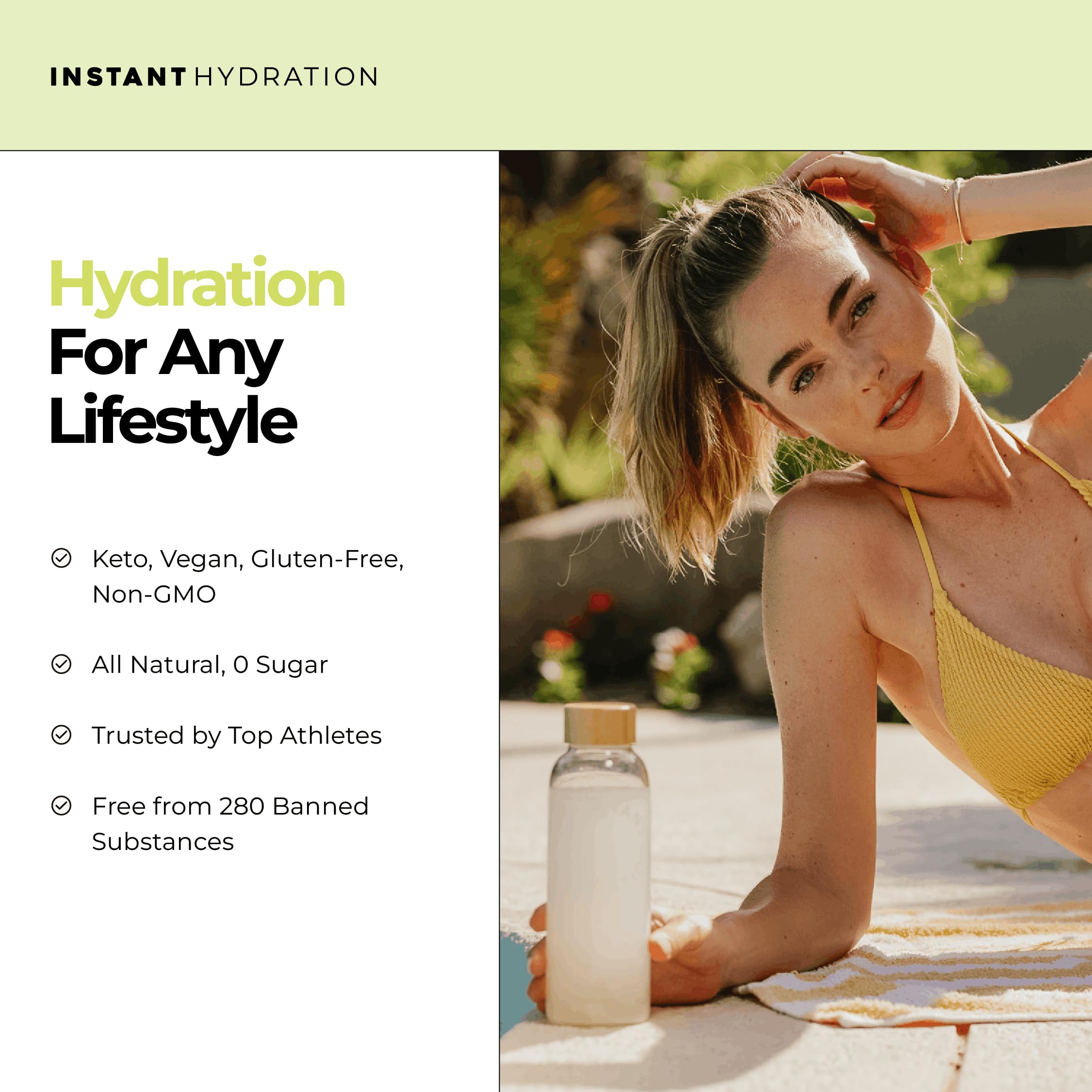 Instant Hydration presentación junto a limones y limas naturales