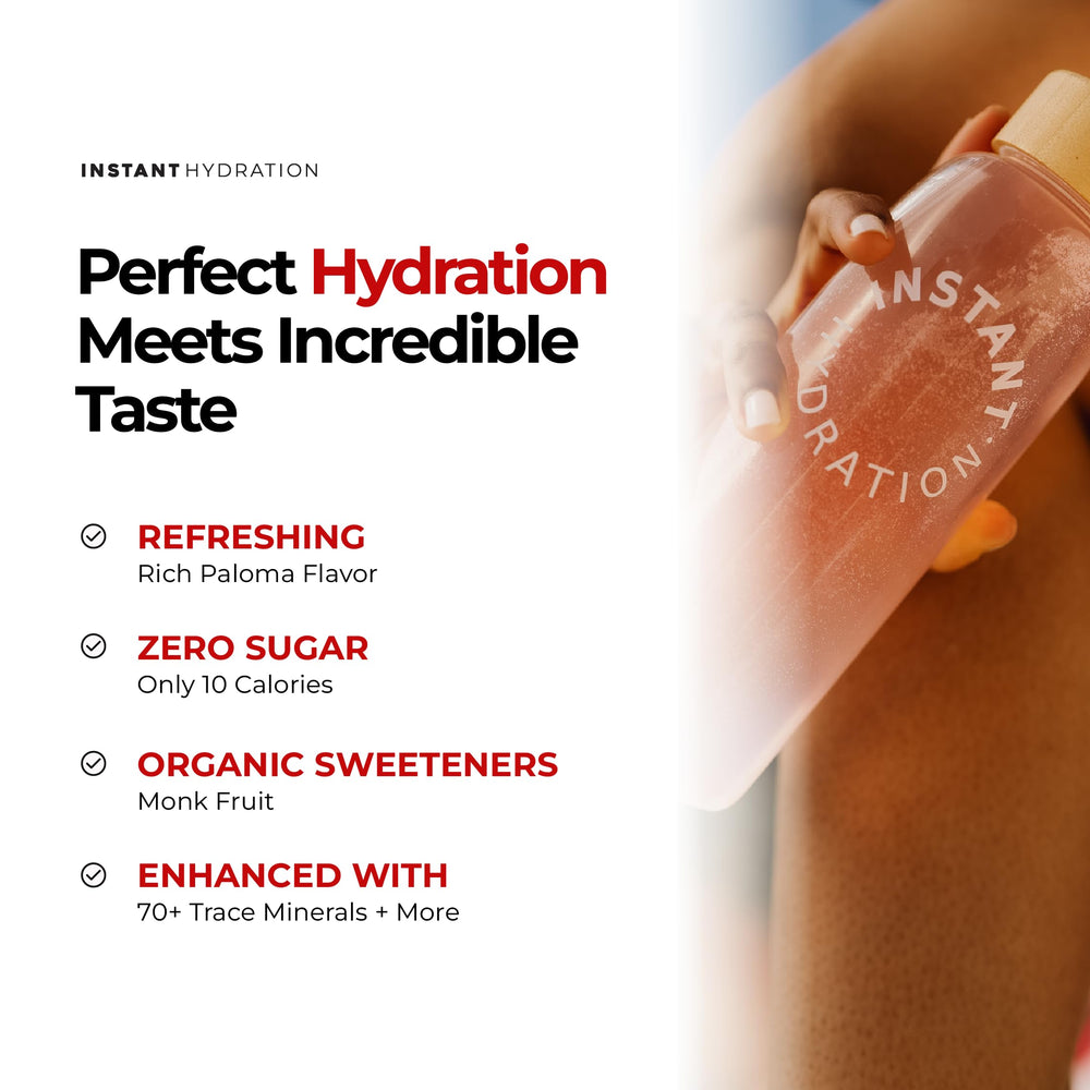 Instant Hydration sobre en mano listo para mezclar, conveniencia en viaje