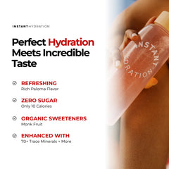 Instant Hydration sobre en mano listo para mezclar, conveniencia en viaje