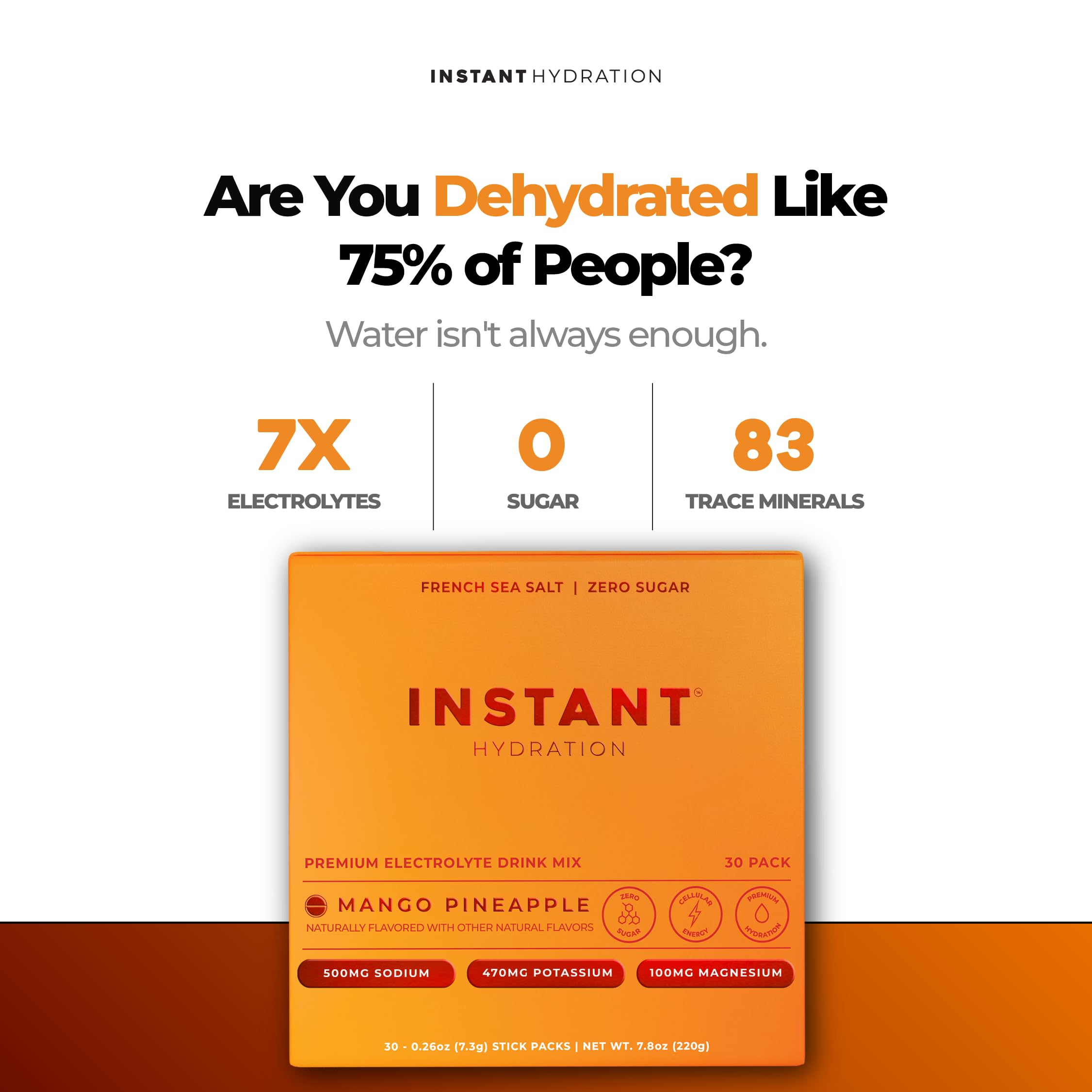Instant Hydration sobres individuales listos para llevar con conveniencia portable