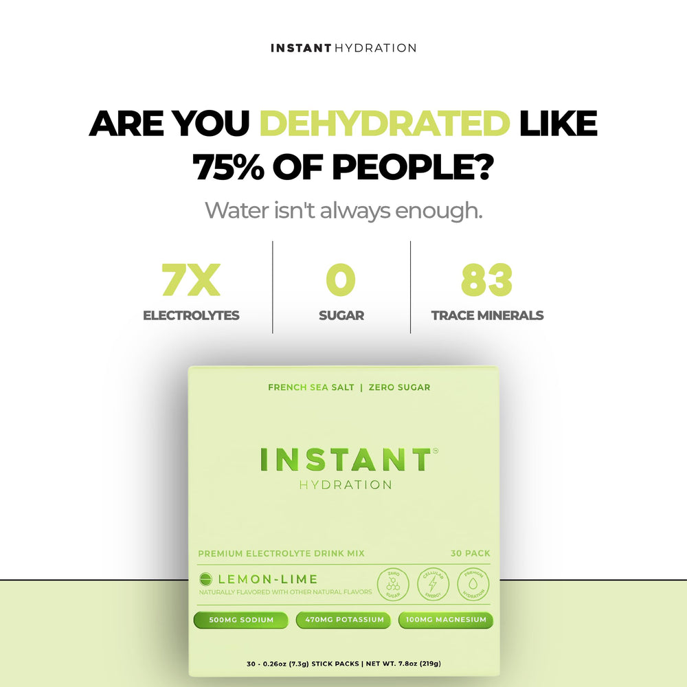 Instant Hydration sticks dispersos sobre mesa, fácil transporte y dosificación