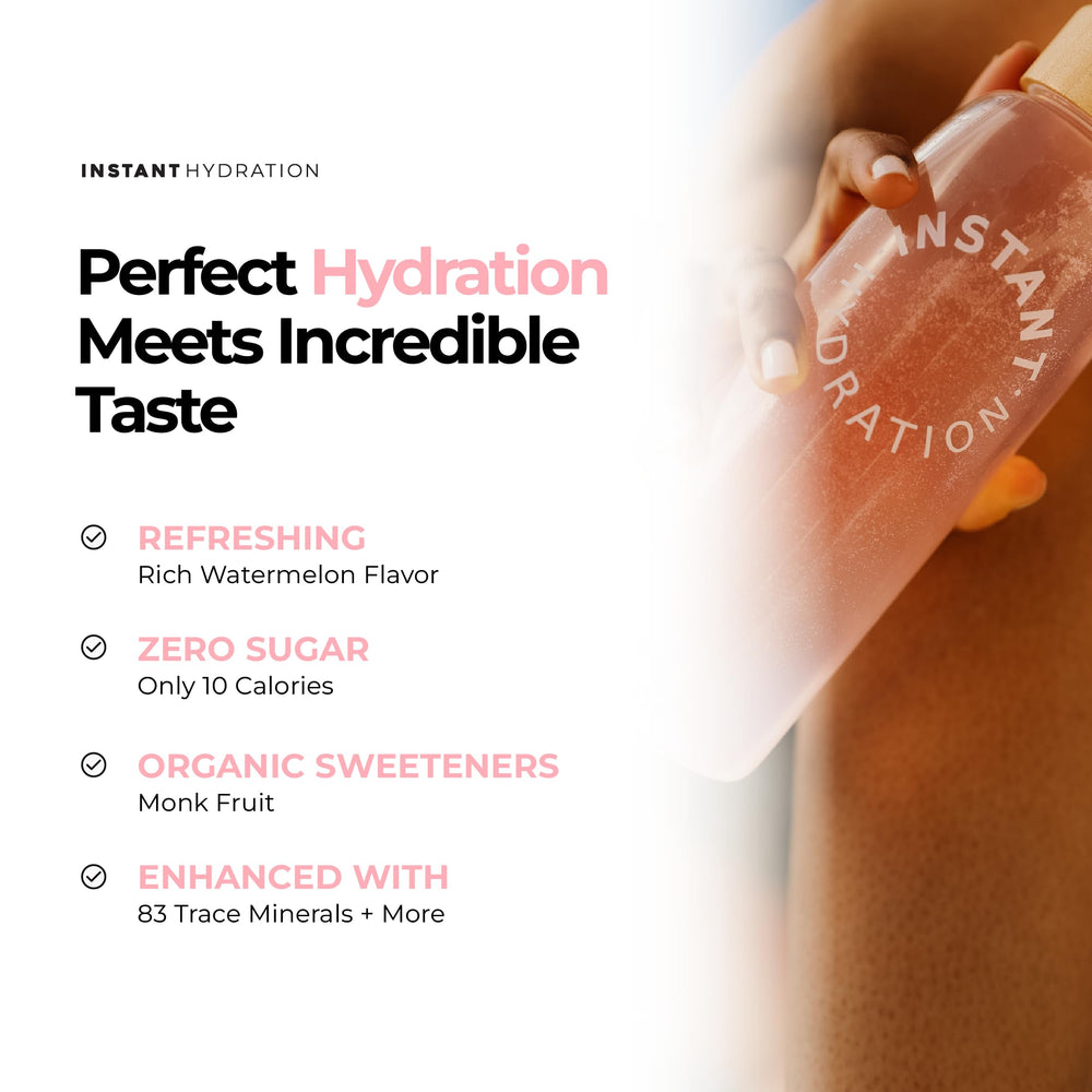 Instant Hydration detalle de textura del polvo, disolución rápida y uniforme